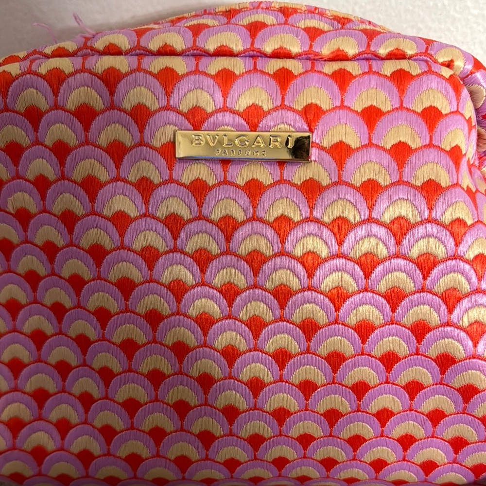 Bulgari Pink and Red Cosmetic Bag NEW - Picture 2 of 6